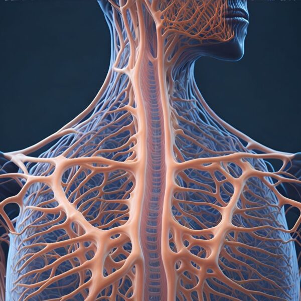A medical diagram illustrating the molecular architecture of the human endocannabinoid system, including CB1​ and CB2​ receptor locations.