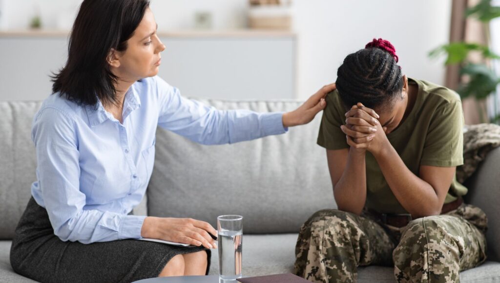 An Alabama military veteran consulting with a state-registered certifying physician to qualify for medical cannabis for PTSD.