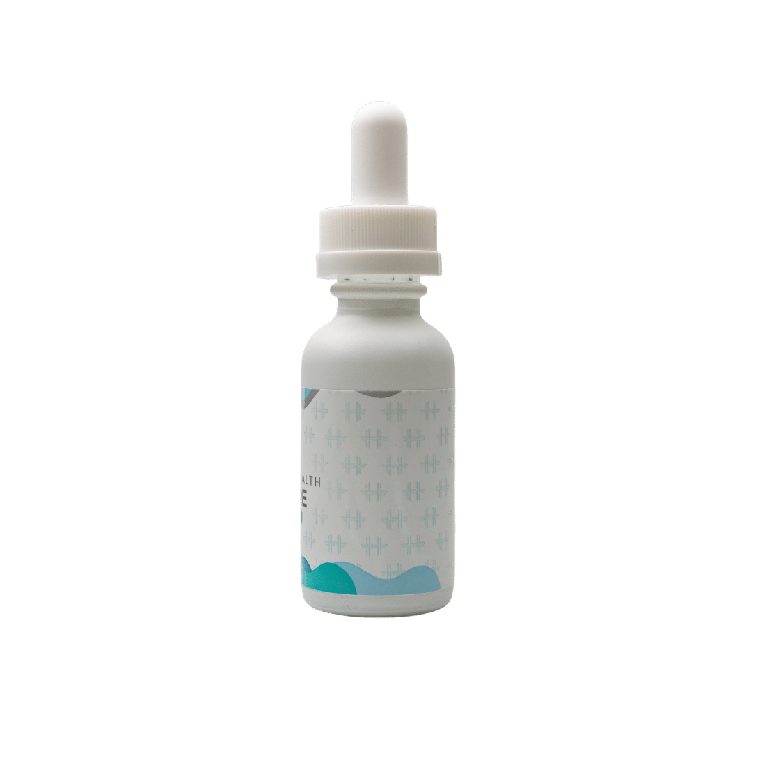 Right side angled photo of Homestead Health Blue Raspberry Tincture bottle.