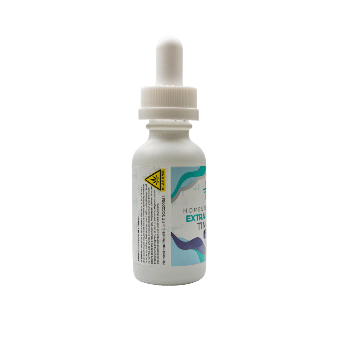 Left perspective view of Homestead Health Extra Strength Grape Tincture package.