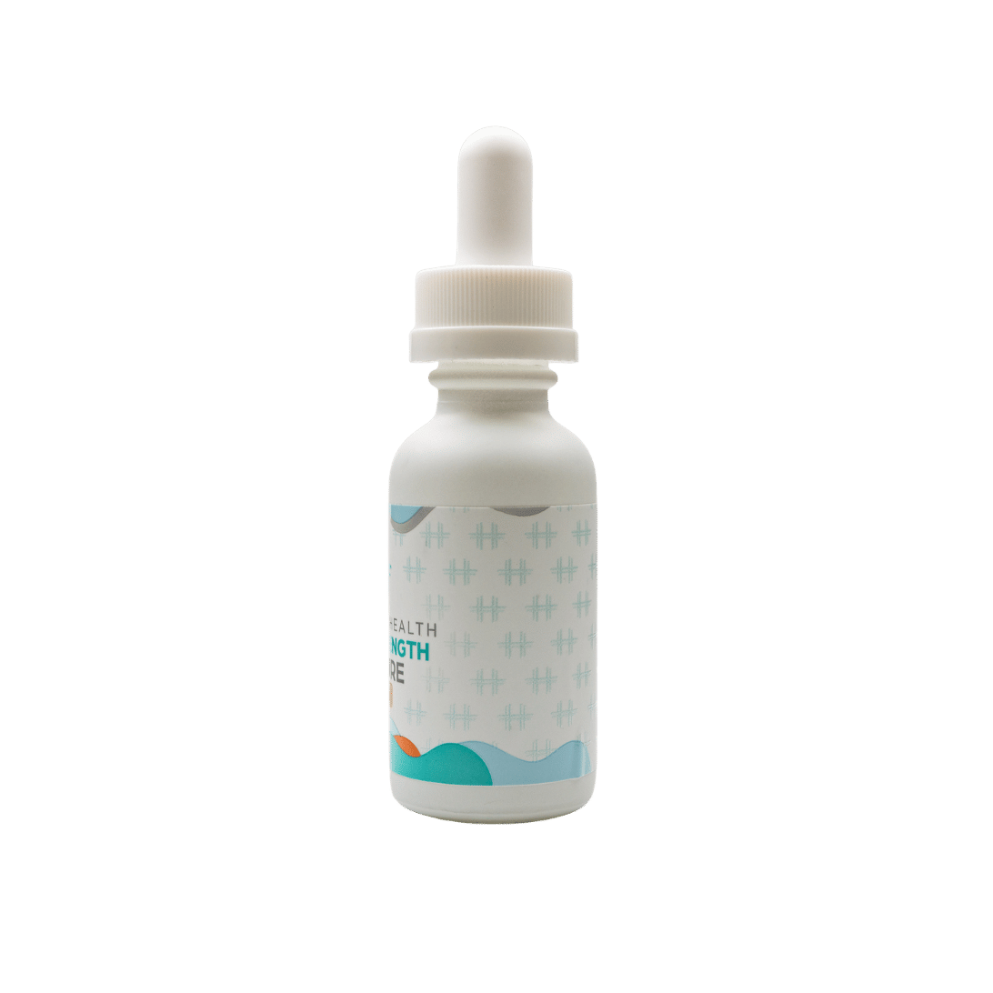 Right perspective view of Extra Strength Peach Tincture bottle.