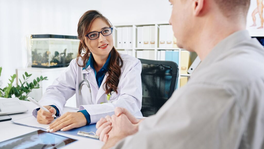 Physician advising an authorized caregiver on responsibilities for a minor medical cannabis patient in Alabama